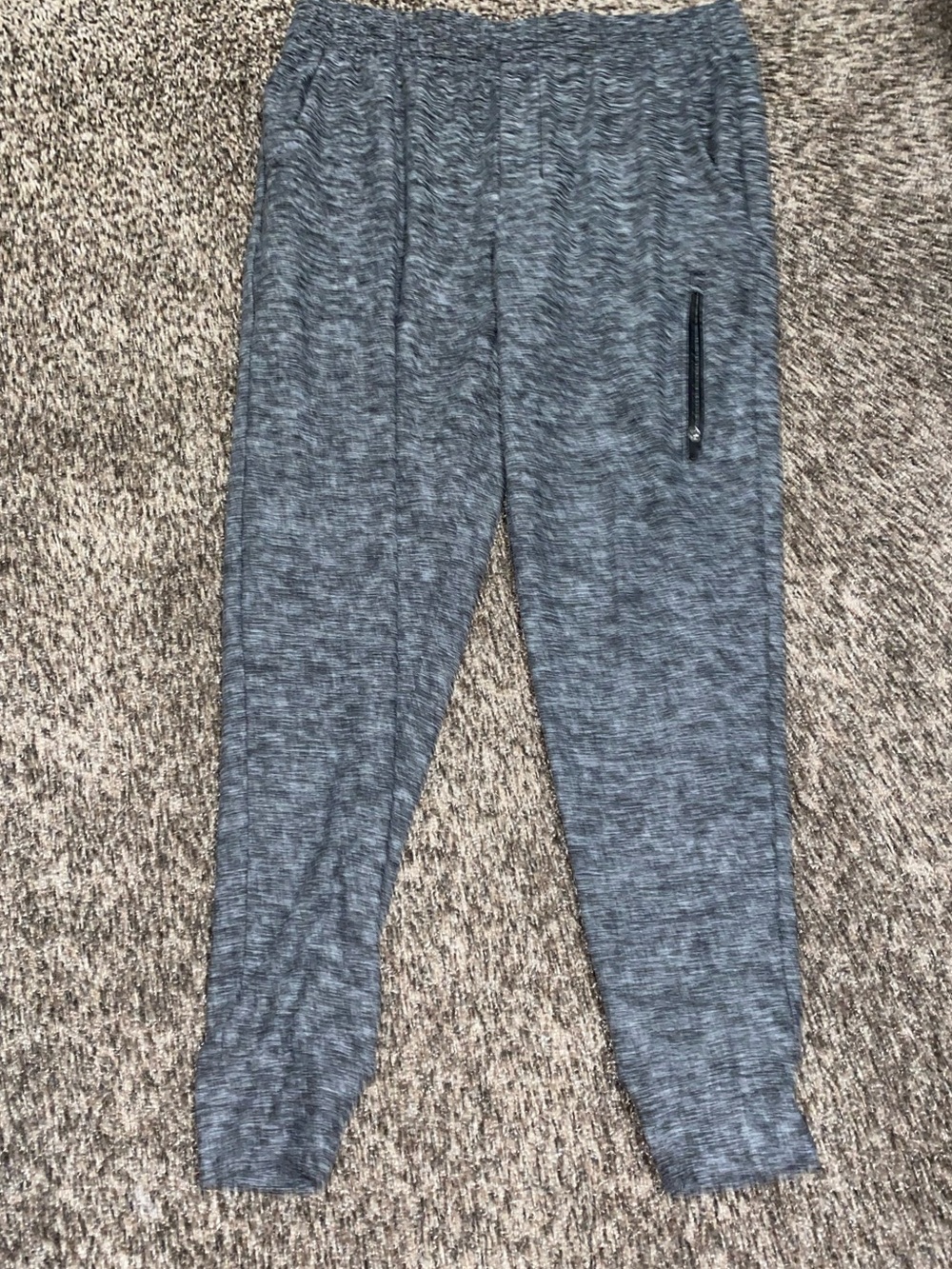 Heather Gray Jogger Pants with Zipper Pocket